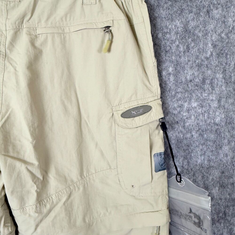 World Wide Sportsman Cargo Pants Convertible Men XL/32 Khaki Hiking Nylon Vented - Picture 5 of 12